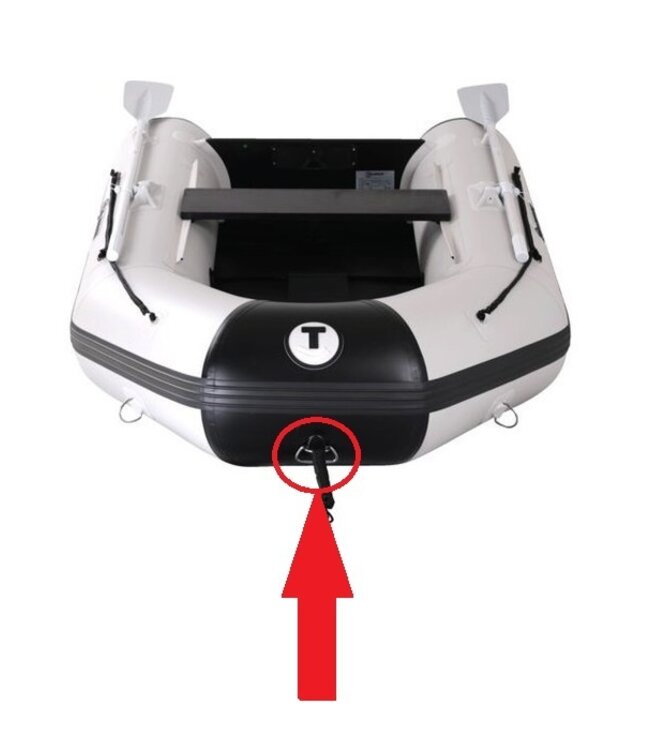 Talamex RVS Boeggreep zwart voor Talamex rubberboten