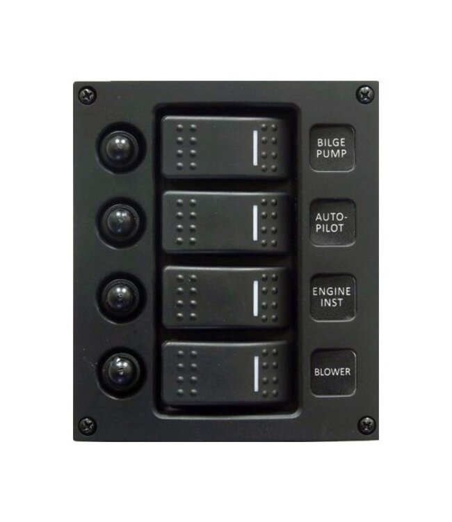 Talamex Schakelpaneel Curved met 4 schakelaars 12/24 Volt