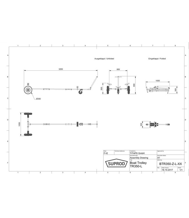 Opvouwbare handtrailer voor rubberboten