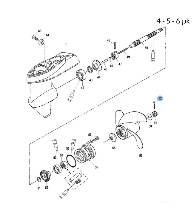Quicksilver Splitpen RVS voor 4 t/m 9,9 pk buitenboordmotor