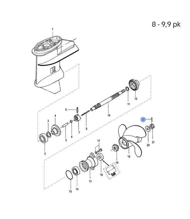 Quicksilver Splitpen RVS voor 4 t/m 9,9 pk buitenboordmotor