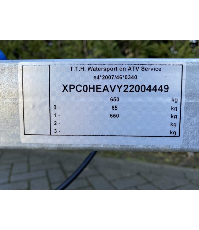 Kantel boottrailer Heavy 650 ongeremd