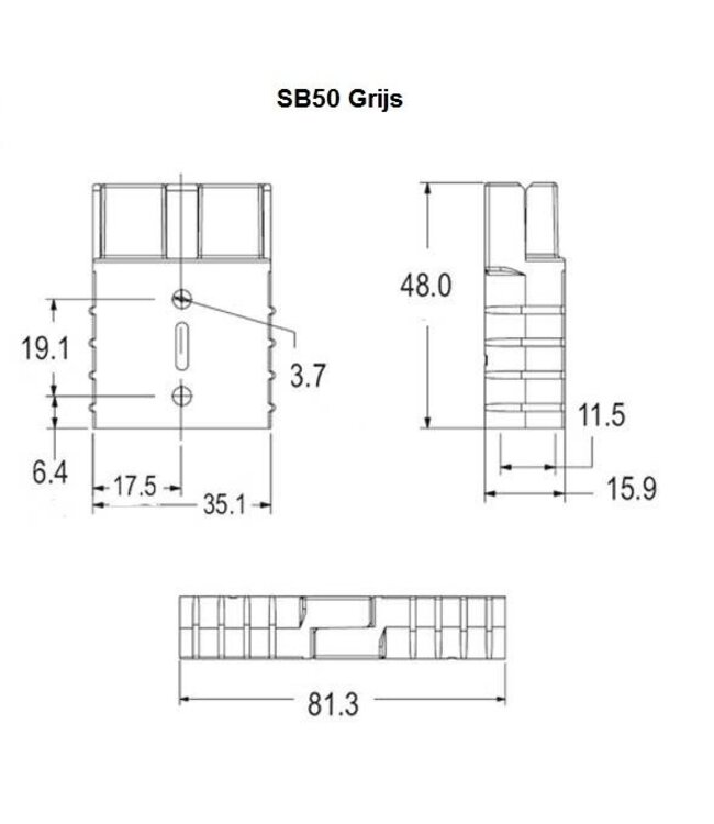 Blauwe stekker / connector SB 50 Anderson
