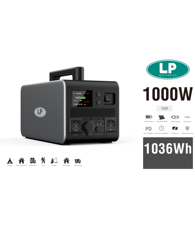 LP Draagbare stroomgenerator ESS 1000 Wh