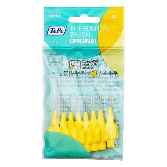 TePe Interdentalbürsten Original 0,7 mm gelb - 8 Stück Tepe TePe Interdentalbürsten Original 0,7 mm gelb - 8 Stück