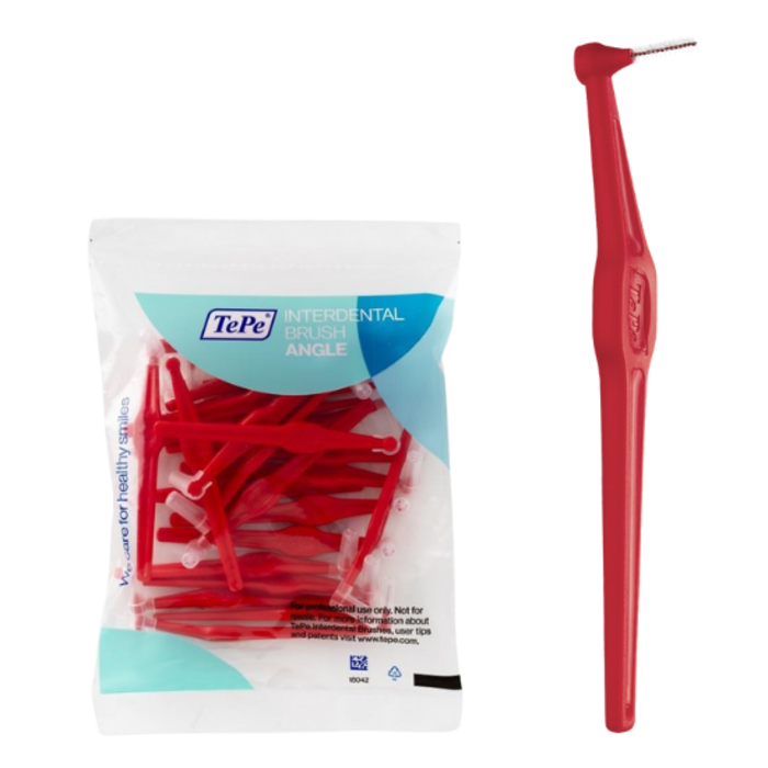 TePe Interdentalbürsten Angle 0,5 mm rot - 25 Stück | 10,95€ - Zahnbürsten- kaufen.de