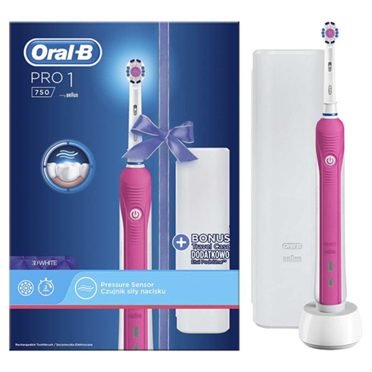 Oral-B PRO 1 750 Pink Edition + Reiseetui | 34,85€