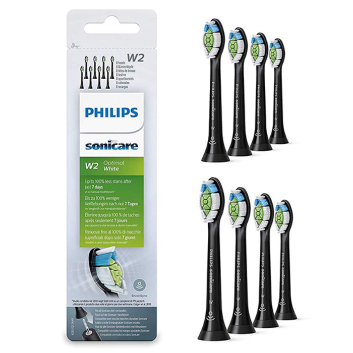 Philips  Philips Sonicare W2 Optimal White HX6068/13 Black - 8 Stück