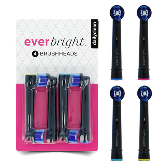 Everbright Everbright DailyClean Aufsteckbürsten Black - 4 Stück