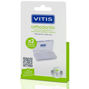 Vitis Orthodontische Relief-Wachs für Zahnspangen - 2 Stück
