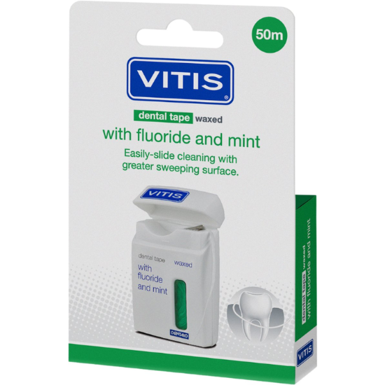 Vitis Dental Tape Waxed 50m - Fluorid Minze VITIS Vitis Dental Tape Waxed 50m - Fluorid Minze