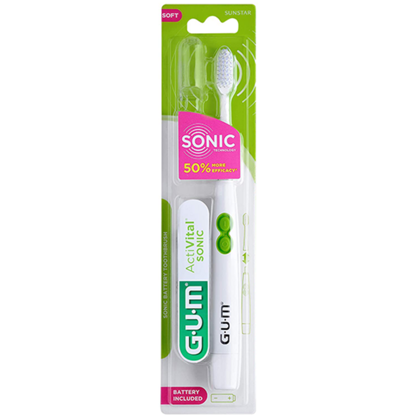 GUM ActiVital Sonic Weiß - Batterie Zahnbürste GUM Sunstar GUM ActiVital Sonic Weiß - Batterie Zahnbürste