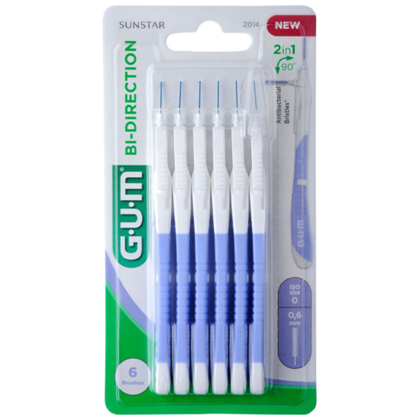 GUM Bi-Direction Interdentalbürsten 0.6 mm lavendel - 6 Stück GUM Sunstar GUM Bi-Direction Interdentalbürsten 0.6 mm lavendel - 6 Stück