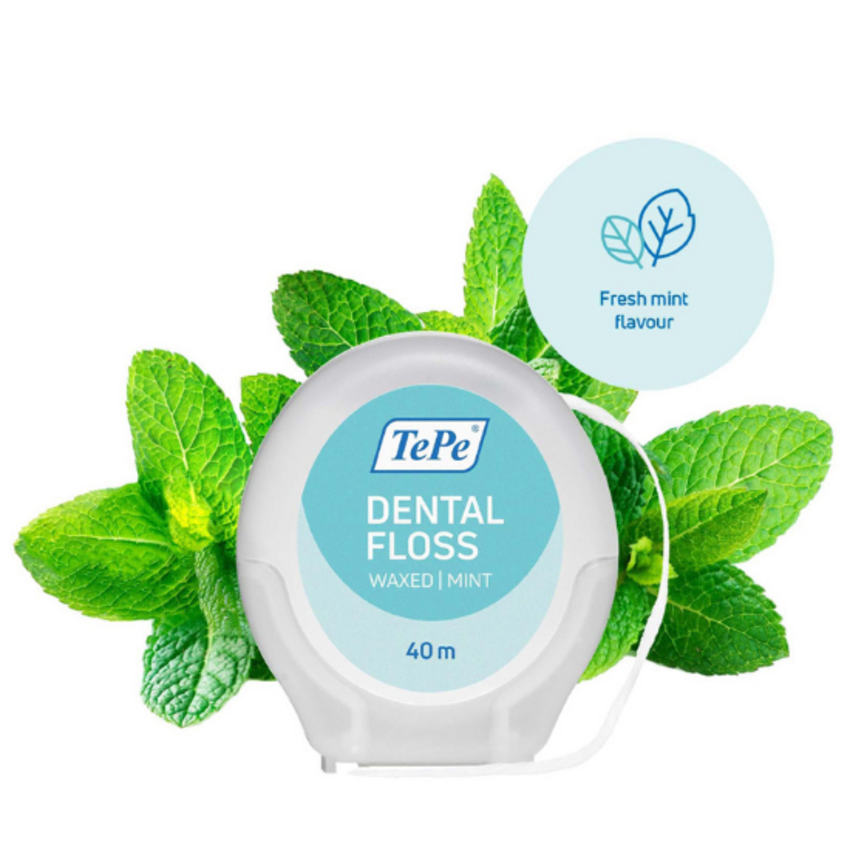 TePe Dental Floss Waxed Mint 40m Tepe TePe Dental Floss Waxed Mint 40m