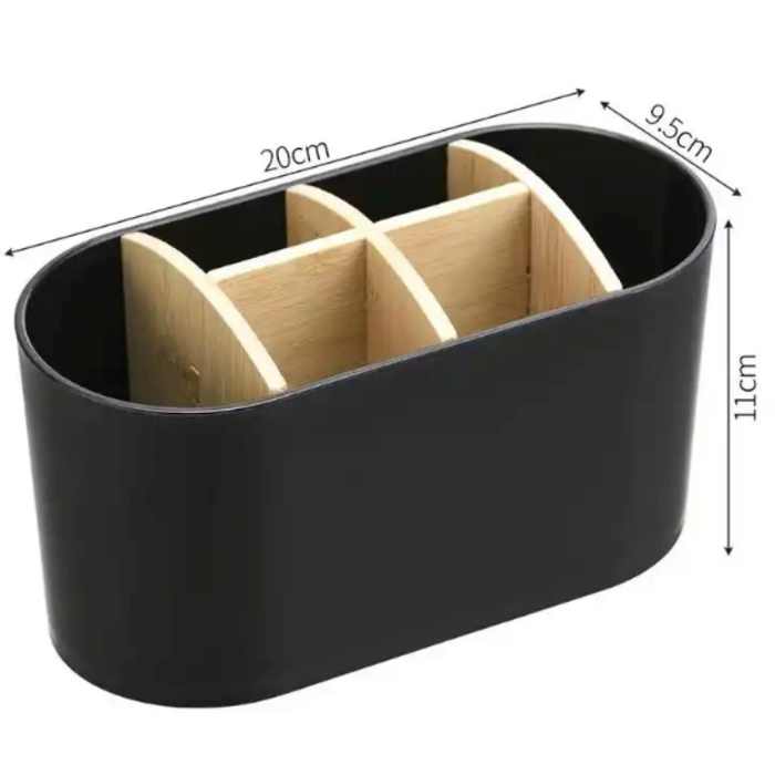 Zahnbürstenhalter Schwarz - Mit 6 Sortierfächern – Freistehend