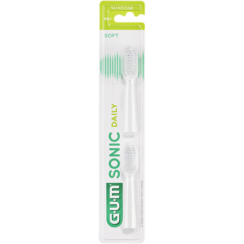 GUM ActiVital Sonic Daily Weiße Aufsteckbürsten - 2 Stück GUM Sunstar GUM ActiVital Sonic Daily Weiße Aufsteckbürsten - 2 Stück