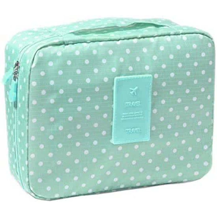 Eigenmarke Kulturtasche #HappyHoliday - Mint mit Punkten