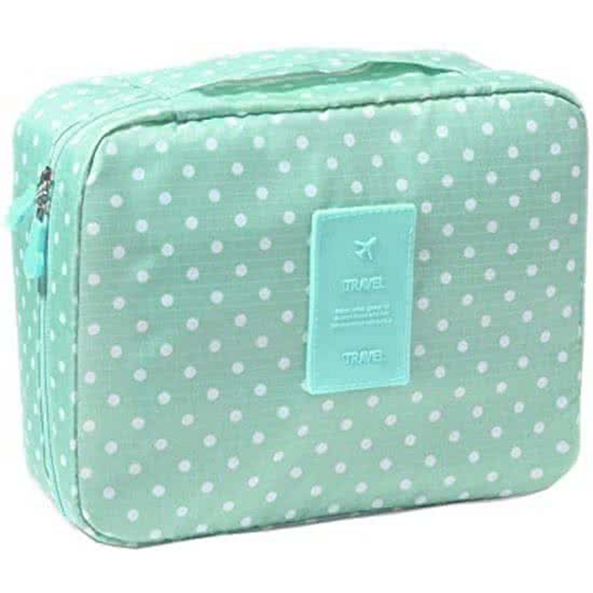 Kulturtasche #HappyHoliday - Mint mit Punkten Eigenmarke Kulturtasche #HappyHoliday - Mint mit Punkten