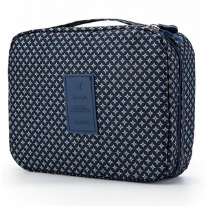 Eigenmarke Kulturtasche #HappyHoliday - Blauer Druck Kulturtasche #HappyHoliday - Blauer Druck