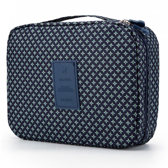 Eigenmarke Kulturtasche #HappyHoliday - Blauer Druck