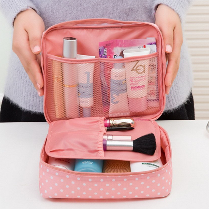Kulturtasche #HappyHoliday - Rosa Punkte Eigenmarke Kulturtasche #HappyHoliday - Rosa Punkte