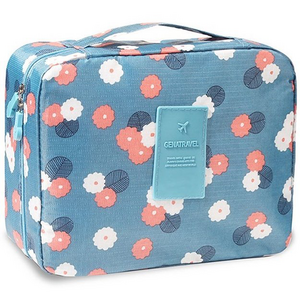 Kulturtasche #HappyHoliday - Blaue Blumen
