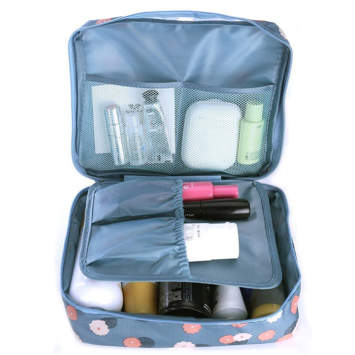 Eigenmarke Kulturtasche #HappyHoliday - Blaue Blumen