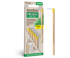 Piksters Bamboo Piksters Interdentalbürsten Right Angle Regular - Gelb - 6 Stück