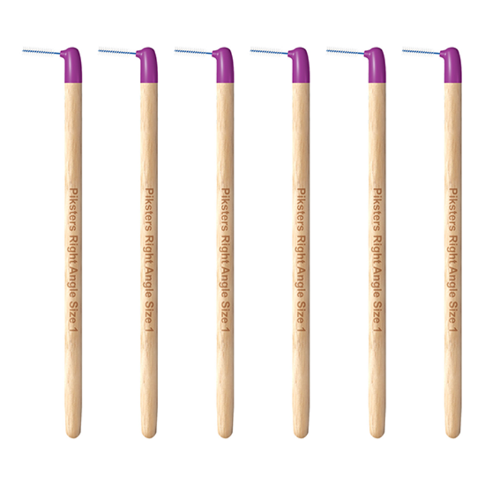 Piksters Bamboo Piksters Interdentalbürsten Right Angle Fine - Lila - 6 Stück