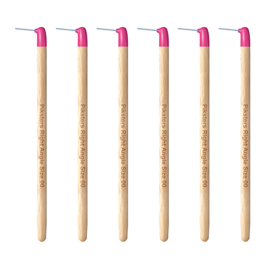 Piksters Bamboo Piksters Interdentalbürsten Right Angle XX Fine - Rosa- 6 Stück