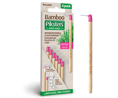 Piksters Bamboo Piksters Interdentalbürsten Right Angle XX Fine - Rosa- 6 Stück
