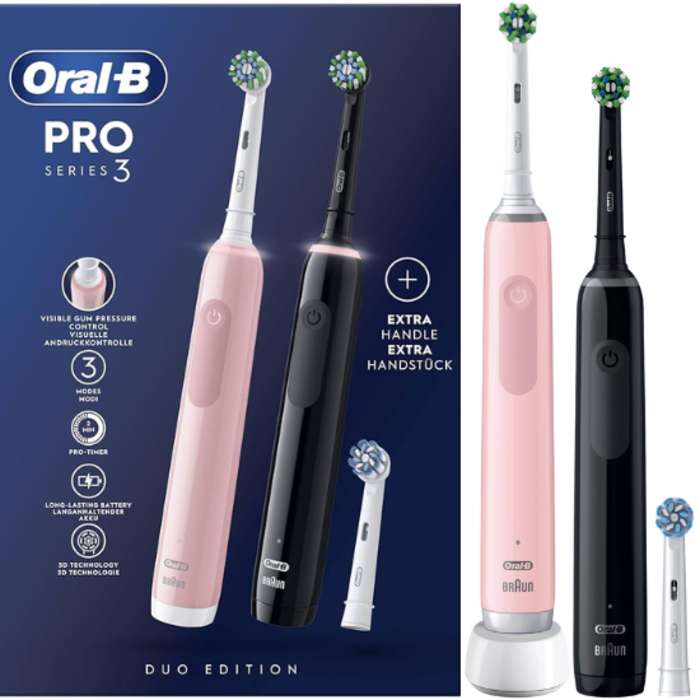 Oral-B Oral-B PRO 3 3900 Pink + Extra Body Black Duo-Edition