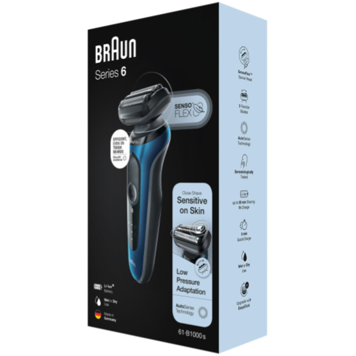 Braun Braun Series 6 61-B1000s Rasierapparat - Wet & Dry - Blau