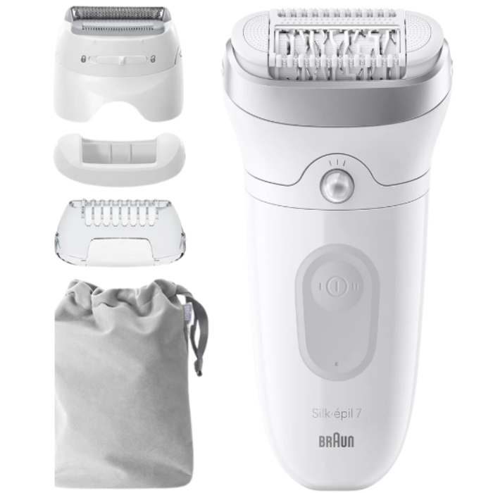 Braun Braun Silk-épil 7 7-041 Wet & Dry Epilierer - Für ultimative Haarentfernung - Weiß/Silber