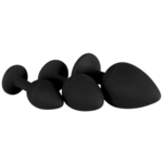 EasyToys Silikon Buttplug Set mit Diamant - Schwarz EasyToys EasyToys Silikon Buttplug Set mit Diamant - Schwarz