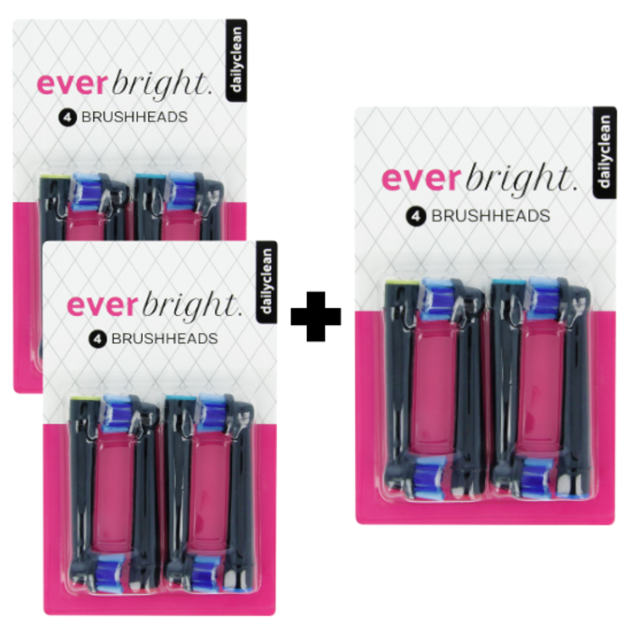 Everbright Everbright DailyClean Aufsteckbürsten Schwarz – 12 Stück