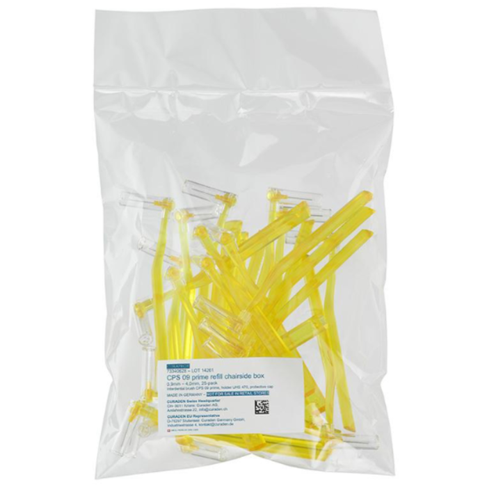 Curaprox Curaprox Prime Refill 09 Gelb – 25 Stück mit Halter