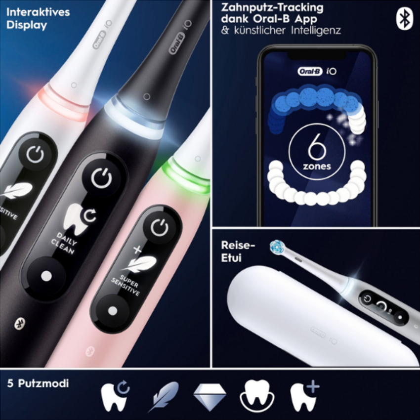 Oral-B iO Series 6N Black Lava + Gratis Oral-B 3D-White Arctic Fresh Zahnpasta Oral-B Oral-B iO Series 6N Black Lava + Gratis Oral-B 3D-White Arctic Fresh Zahnpasta