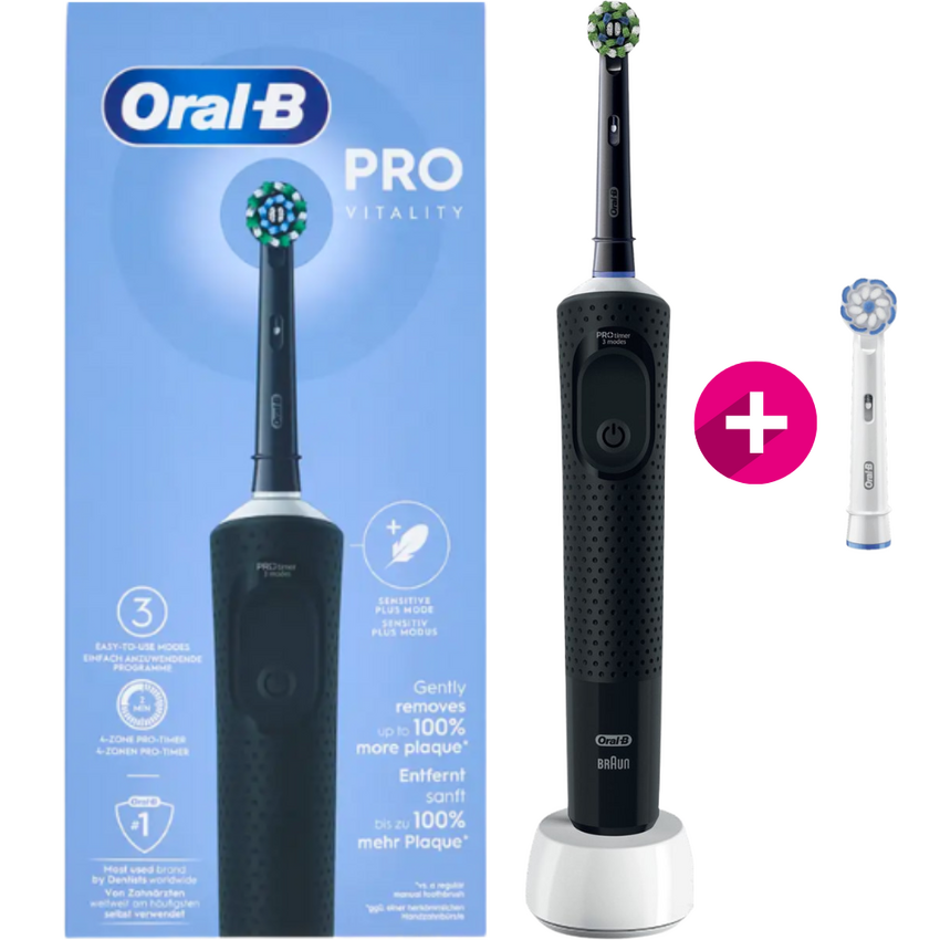 Oral-B Vitality PRO Black + 1 extra Aufsteckbürste Oral-B Oral-B Vitality PRO Black + 1 extra Aufsteckbürste