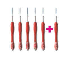 GUM Sunstar GUM Trav-Ler 0,8 mm rot - 5+1 Gratis