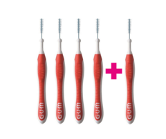 GUM Sunstar GUM Trav-Ler 0,8 mm rot - 4+1 Gratis