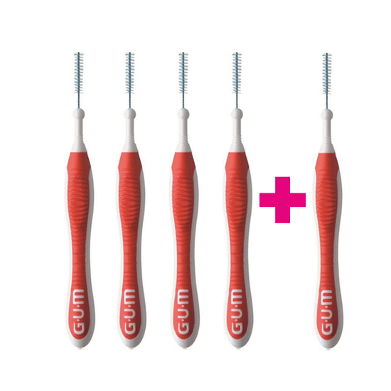GUM Trav-Ler 0,8 mm rot - 4+1 Gratis GUM Sunstar GUM Trav-Ler 0,8 mm rot - 4+1 Gratis