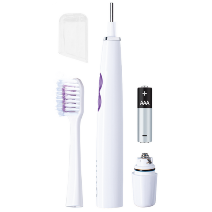 GUM Sunstar GUM Sonic Ortho Weiß – Batteriebetriebene Zahnbürste für Zahnspangen