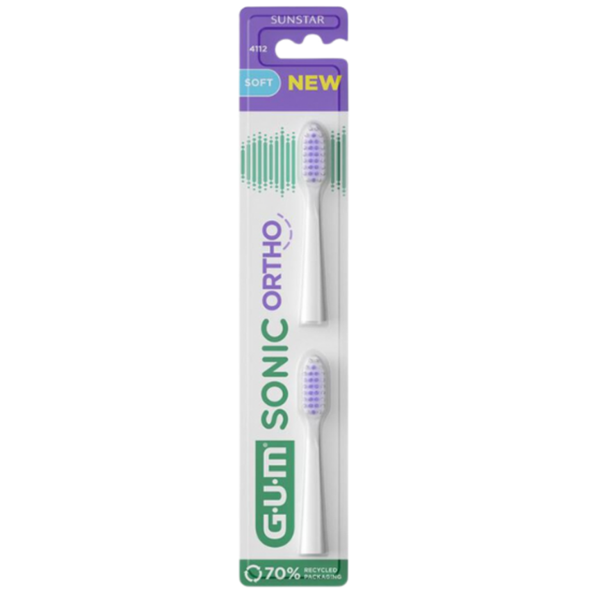 GUM Sonic Ortho Weiß Aufsteckbürsten – 2 Stück GUM Sunstar GUM Sonic Ortho Weiß Aufsteckbürsten – 2 Stück
