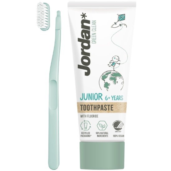 Jordan Jordan Kombipack Green Clean Soft – Junior 6+ Zahnpasta + Change Zahnbürste Soft