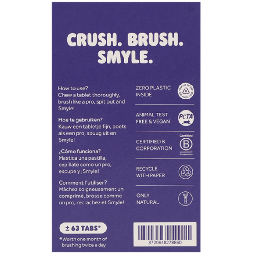 Smyle Zahnputz-Tab-Nachfüllpack Whitening Pro mit Fluorid – 63 Stück Smyle Smyle Zahnputz-Tab-Nachfüllpack Whitening Pro mit Fluorid – 63 Stück