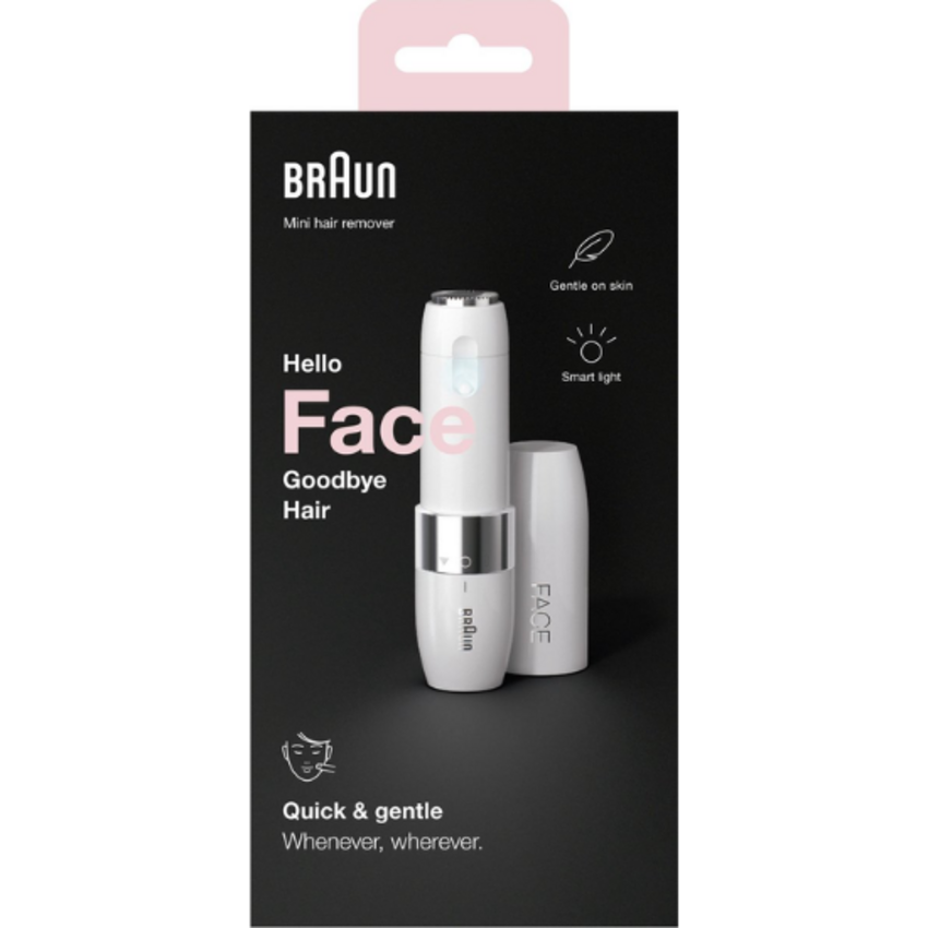 Braun Braun Face Mini Gesichtshaarentferner FS1000 mit Smartlight – Weiß