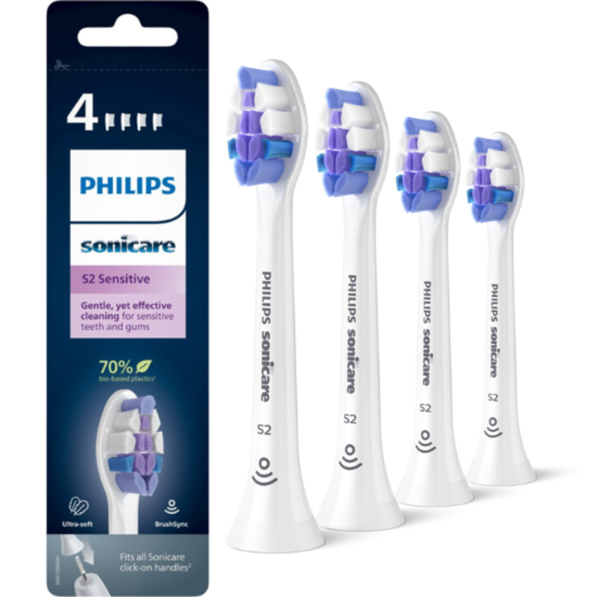 Philips Sonicare S2 Sensitive Aufsteckbürsten HX6054/87 – 4 Stück Philips Philips Sonicare S2 Sensitive Aufsteckbürsten HX6054/87 – 4 Stück