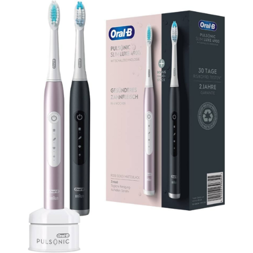 Oral-B Pulsonic Slim Luxe 4900 – Rose Gold/Matt Black DUO-Set Oral-B Oral-B Pulsonic Slim Luxe 4900 – Rose Gold/Matt Black DUO-Set