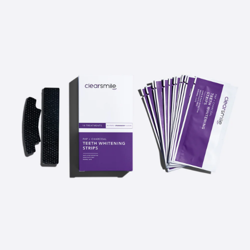 Clearsmile PAP+ Whitening Strips Charcoal – Strawberry – 28 Stück Clearsmile Clearsmile PAP+ Whitening Strips Charcoal – Strawberry – 28 Stück